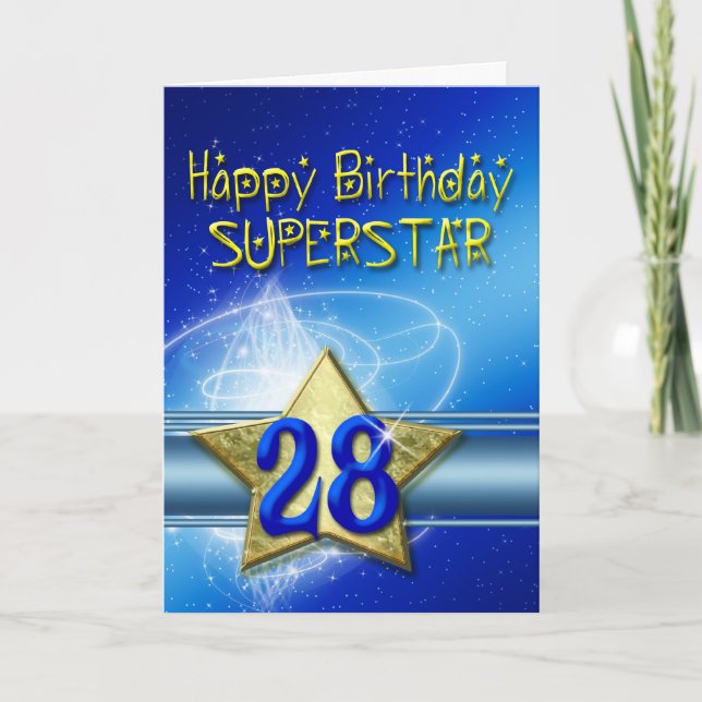 Carte 28e anniversaire pour Superstar (Devant)
