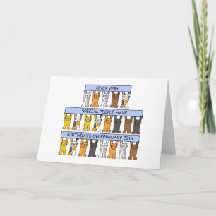 Carte 29 février Anniversaire Chats