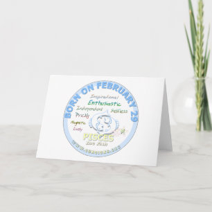 Carte 29 février Anniversaire - Poissons