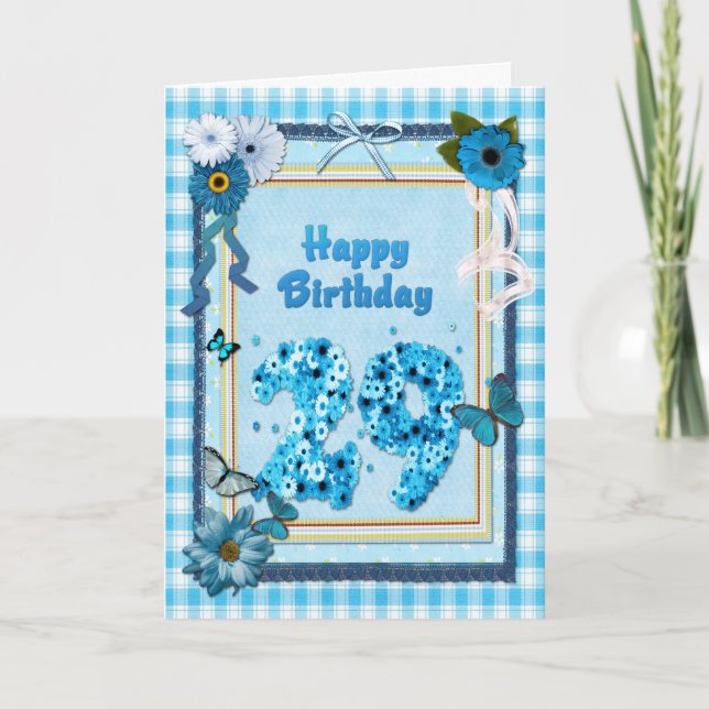 Carte 29e anniversaire avec un effet de scrapbook (Devant)