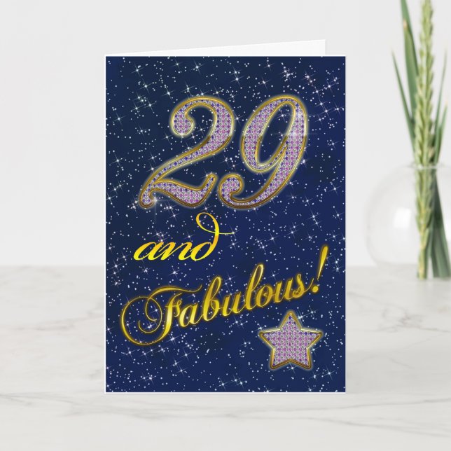 Carte 29e anniversaire de la someone Fabulous (Devant)