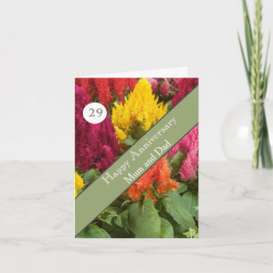 Carte 29e anniversaire du Mariage Celosia