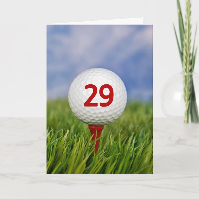 Carte 29e anniversaire Golf Ball on Red Tee (Devant)