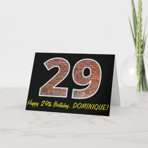 Carte 29e anniversaire - Motif de mur de briques "29" av