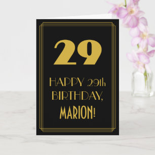 Carte 29e Anniversaire – Rétro "29" & Nom