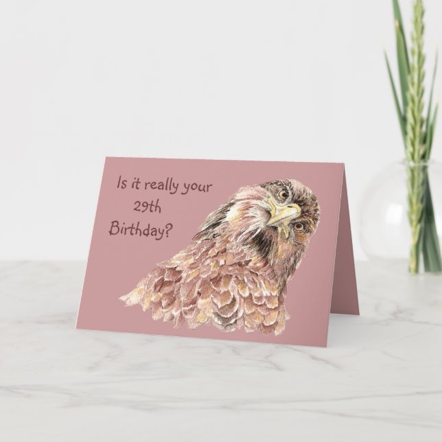 Carte 29th Birthday Funny or Insulting Cute Curious Bird (Devant)