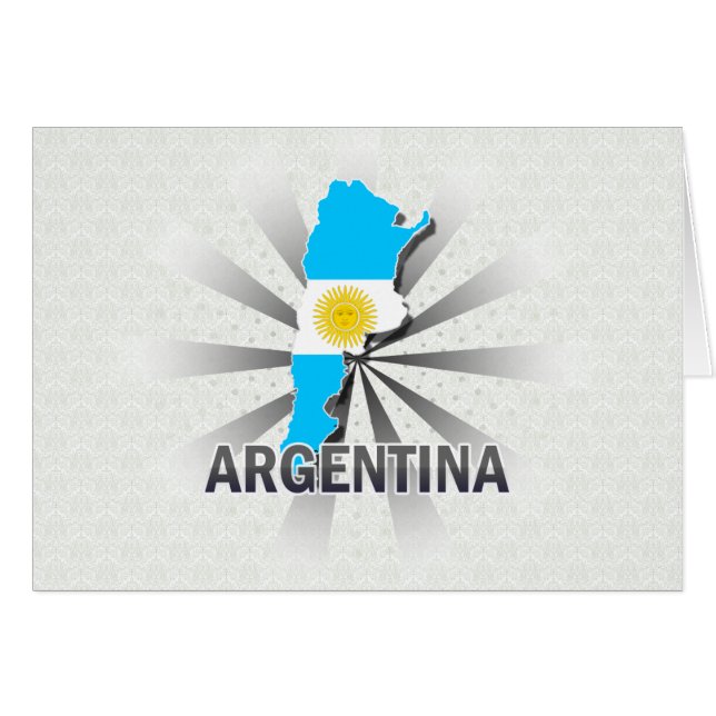 Carte 2,0 de drapeau de l'Argentine (Devant horizontal)