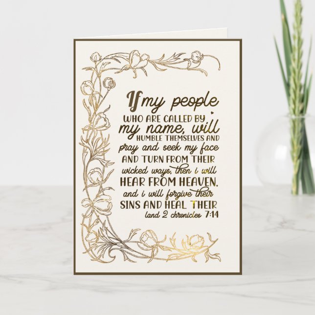 Carte 2 Chroniques 7:14 Si Mon Peuple Priait (Devant)