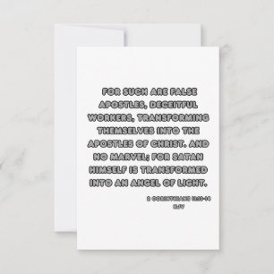 Carte 2 Corinthiens 11:13-14 KJV Bible Verse Salutation