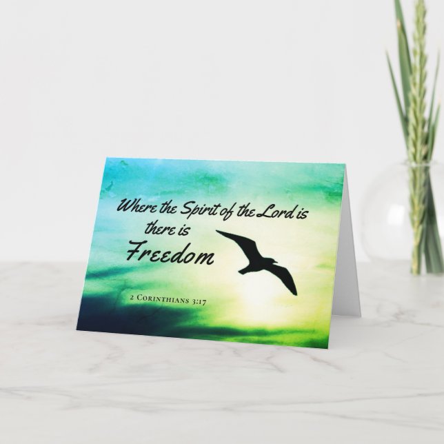 Carte 2 Corinthiens 3:17 Liberté Bible Verse (Devant)