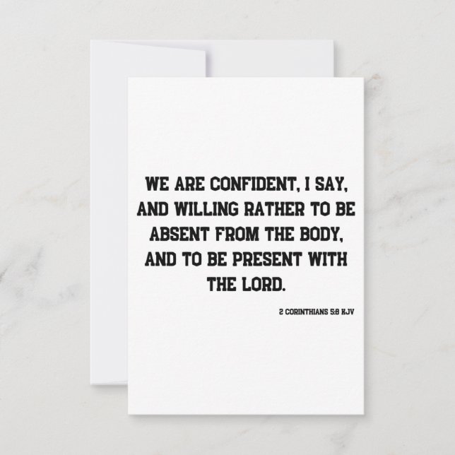 Carte 2 Corinthiens 5:8 KJV Bible Écriture Salutation (Devant)