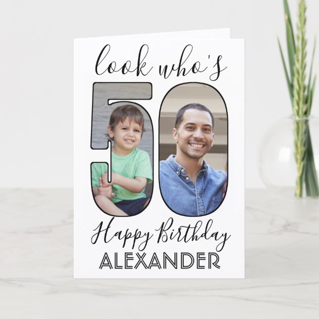 Carte 2 Photo Regardez qui est 50 Cinquantième photos d' (Devant)