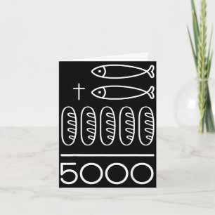 Carte 2 poissons 5 pains jésus nourrit les 5000 chrétien