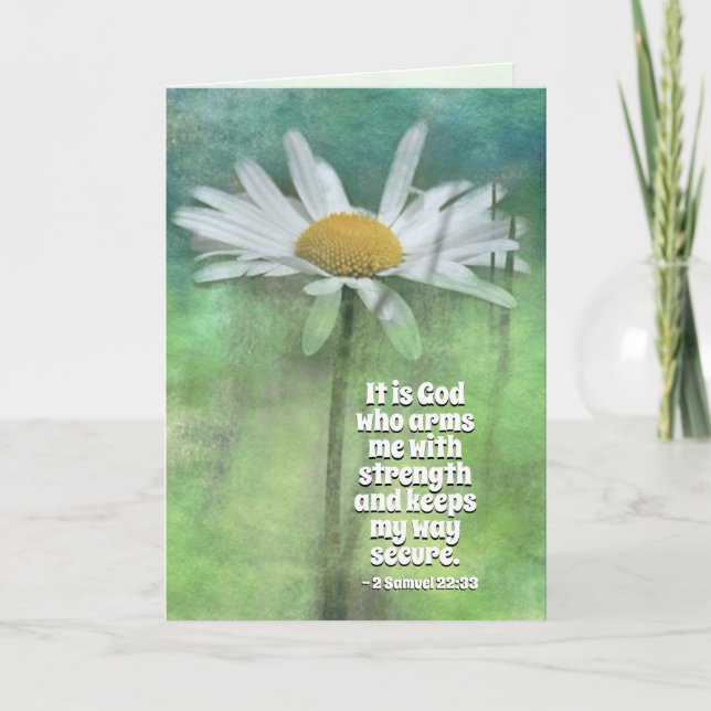 Carte 2 Samuel 22:33 C'est Dieu qui m'arme avec force (Devant)