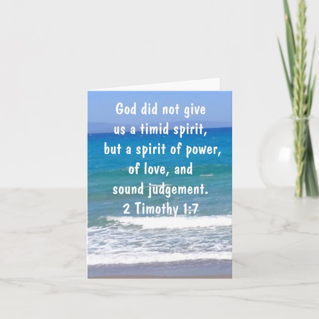 Carte 2 Timothée 1:7 Les chrétiens ne sont pas Timid Bib (Devant)