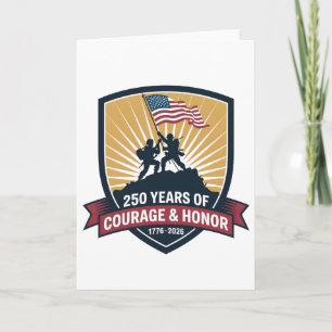 Carte 2 USA 250e anniversaire Courage Honneur Patriotiqu