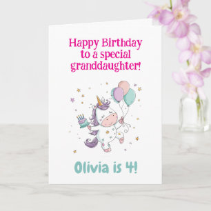 Carte 2e, 3e, 4e, 5e anniversaire, Licorne, Personnalisé