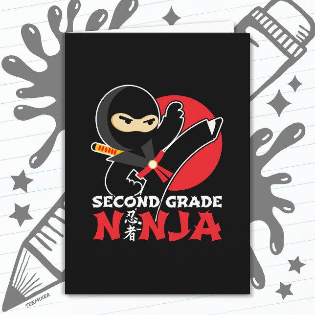 Carte 2e année Ninja Kick Premier jour Retour à l'école (Créateur téléchargé)