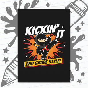 Carte 2e année Ninja Kick Premier jour Retour à l'école