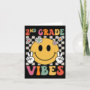 Carte 2e année Vibes Girls Retro Smile Teacher Team Sec