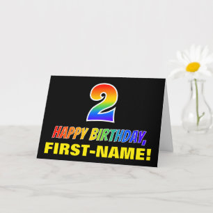 Carte 2e anniversaire : Bold, amusant, simple, arc-en-ci