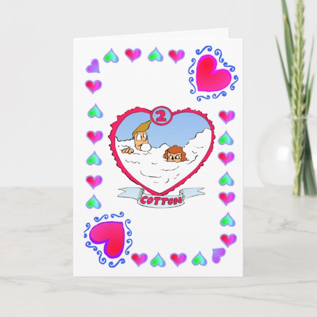 Carte 2e anniversaire de coton (Devant)