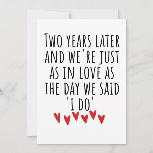 Carte 2e anniversaire de mariage (Devant)