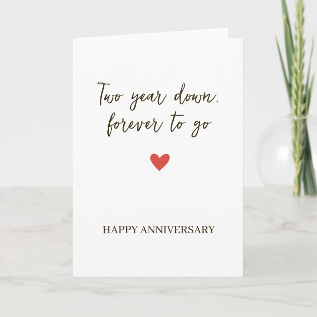 Carte 2e anniversaire – Deux ans déjà pour toujours (Devant)