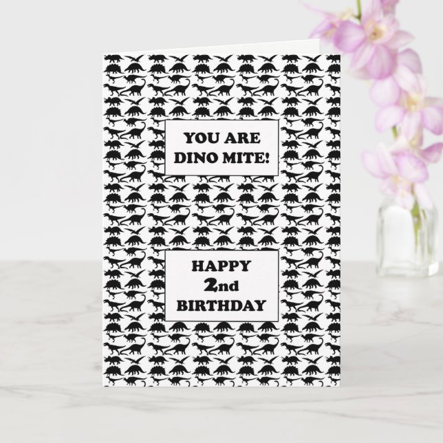 Carte 2e anniversaire Dino Mite (Orchidée)