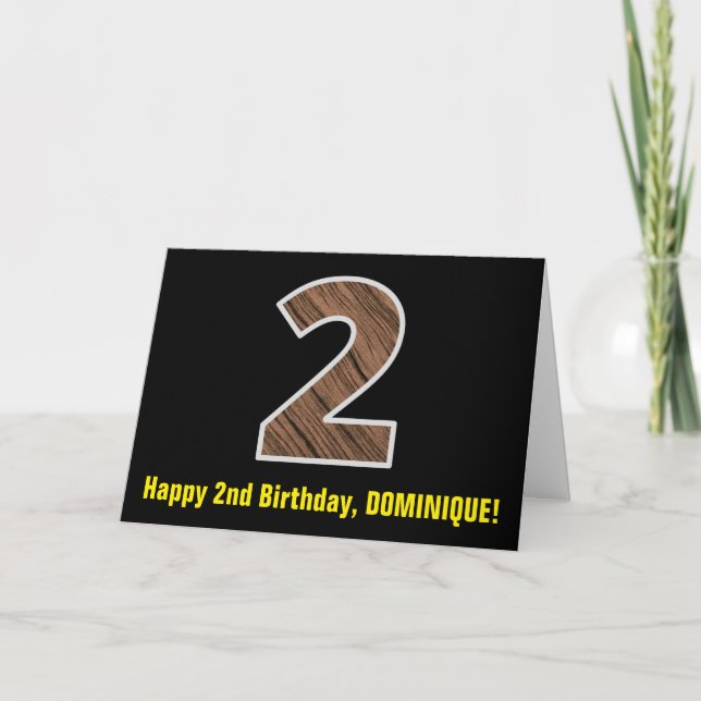 Carte 2e anniversaire : Nom + Faux Motif de céréales en  (Devant)