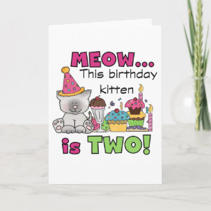 Carte 2e t-shirts et cadeaux d'anniversaire Kitten