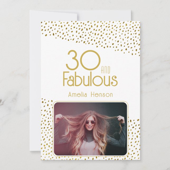 Carte 30 et fabuleuse Parties scintillant d'or Photo 30e (Devant)