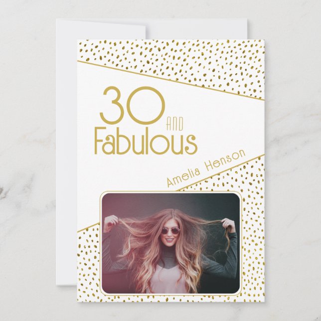 Carte 30 et fabuleuse Parties scintillant d'or Photo 30e (Devant)