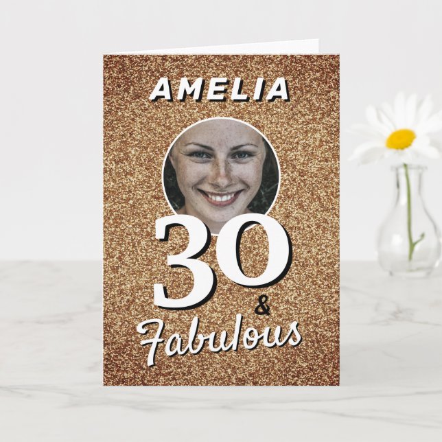 Carte 30 et Fabuleux Paillettes Dorées 30e Anniversaire  (Petite plante)