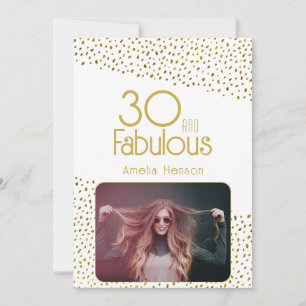 Carte 30 et Fabuleux Paillettes Dorées Photo 30e Anniver