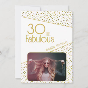 Carte 30 et Fabuleux Photo Pailleté Or 30e Anniversaire 