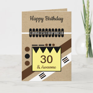 Carte 30 et magnifique brun noir 30ème Anniversaire rust