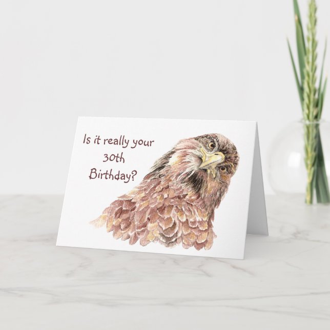 Carte 30e anniversaire Amusant ou insultant joli oiseau  (Devant)