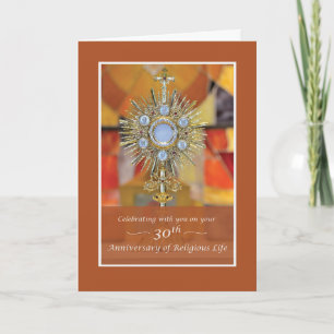 Carte 30e anniversaire de la Monstrance de la vie religi