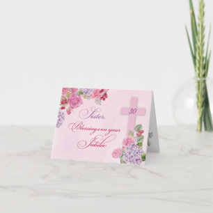 Carte 30e anniversaire de la vie religieuse Nonne cathol