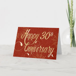 Carte 30e anniversaire de l'employé - Texte Tourbillonna