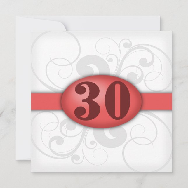 Carte 30e anniversaire de naissance ou de mariage (Devant)