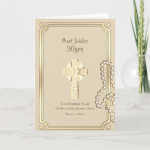 Carte 30e anniversaire d'ordination de Pearl prêtre cler