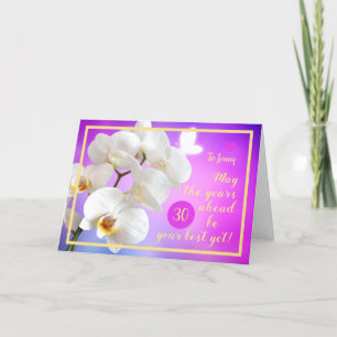 Carte 30e Anniversaire Jenny Orchids Heart Elegant Gold