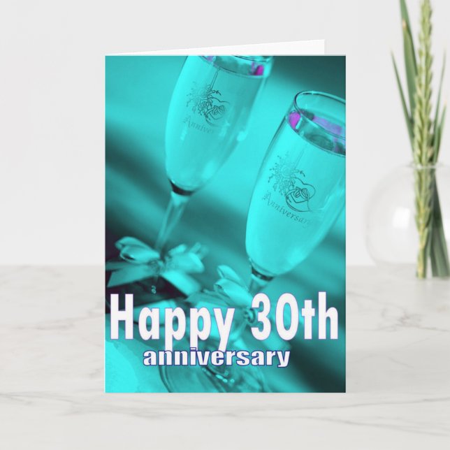 Carte 30e anniversaire mariage champagne (Devant)