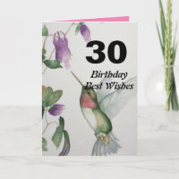 30e anniversaire Meilleurs voeux Fleur de colibri