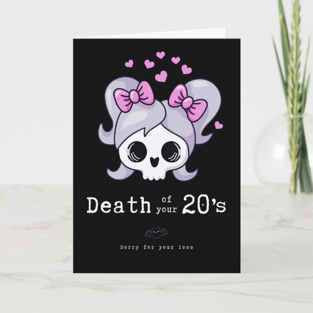 Carte 30e anniversaire, "Mort de vos 20 ans" mignon et d (Devant)