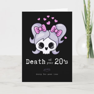 Carte 30e anniversaire, "Mort de vos 20 ans" mignon et d