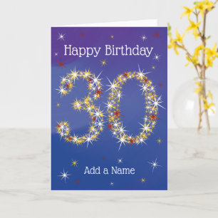 Carte 30e anniversaire - Nombre d'étoiles - Bleu - 30 an