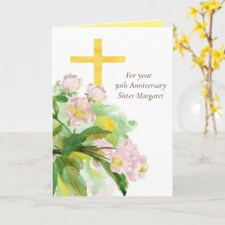 Carte 30e Anniversaire Nun Vie religieuse Chrétien
